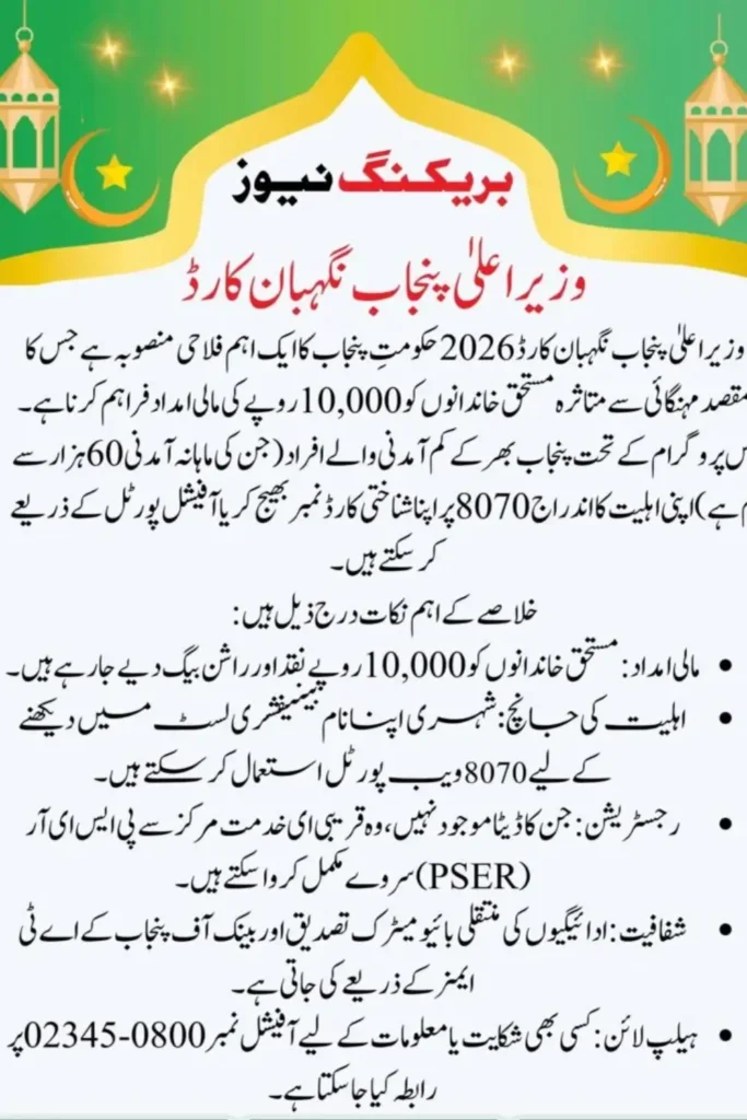 10 Hazar Ramzan Package Maryam Nawaz Check Eligible Families List 