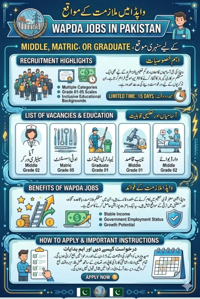 Government Jobs Announcement in Wapda Good News for People with Less Education